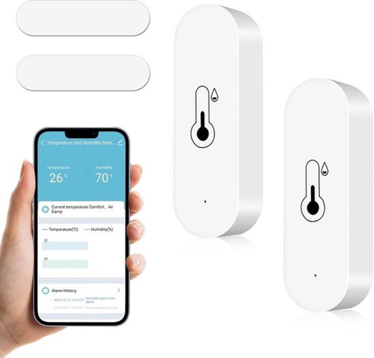 Wifi Hygrometer en Thermometer met App Controle en Smart Functies voor Binnen en Buiten