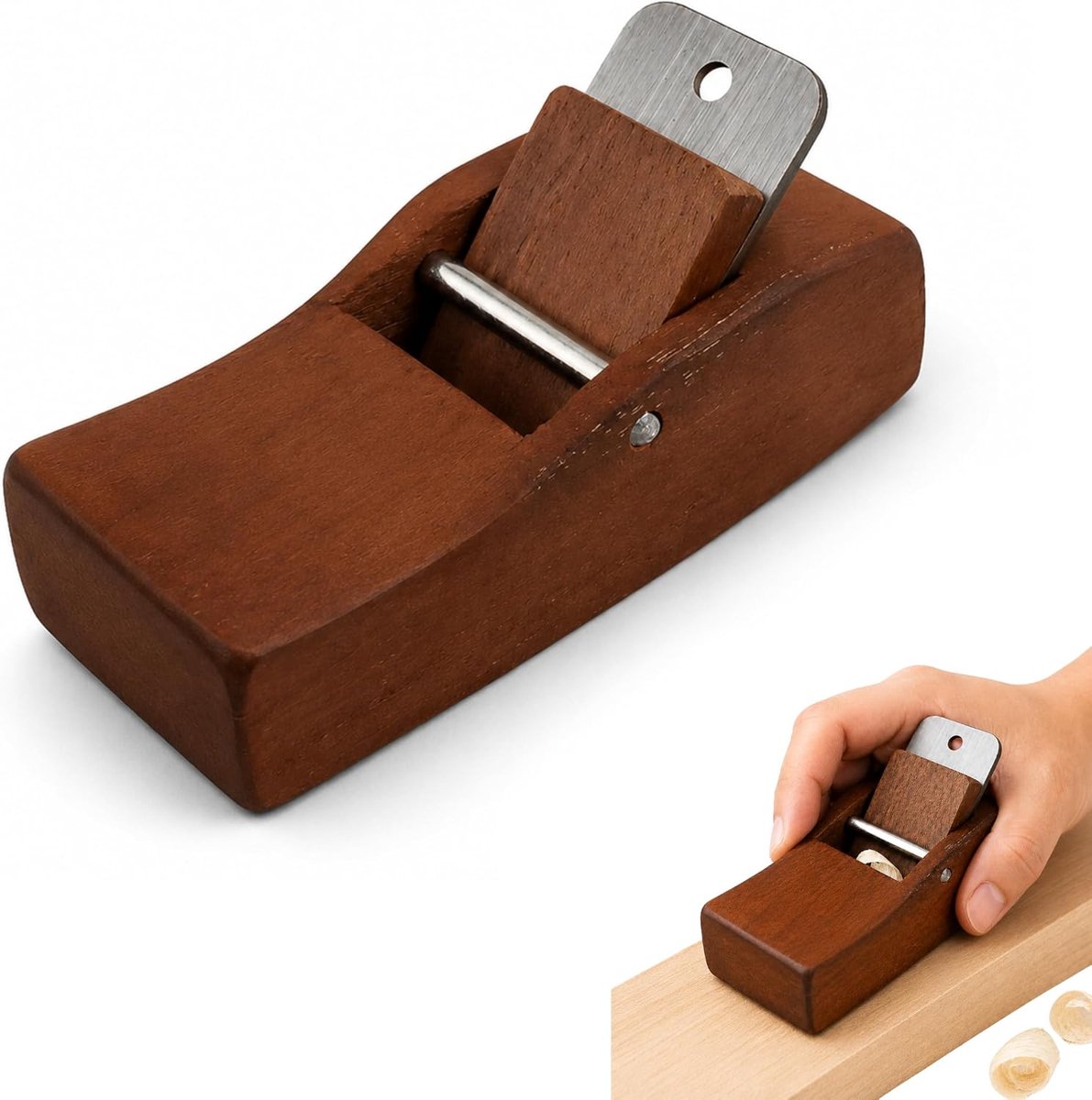 Mini-schaafmachine van hout, eenhandschaaf, kleine handschaaf, ideaal voor houtbewerking, reparaties, het schaven van hout en het gladmaken van oppervlakken