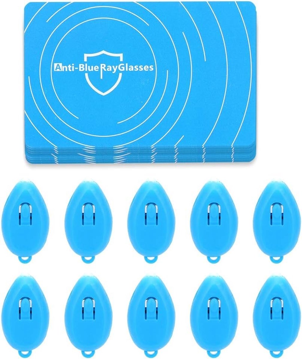 Professionele testkaarten voor het detecteren van blauw licht | Set van 10 testkaarten, accessoires voor blauw licht en testgenerator voor brillen.