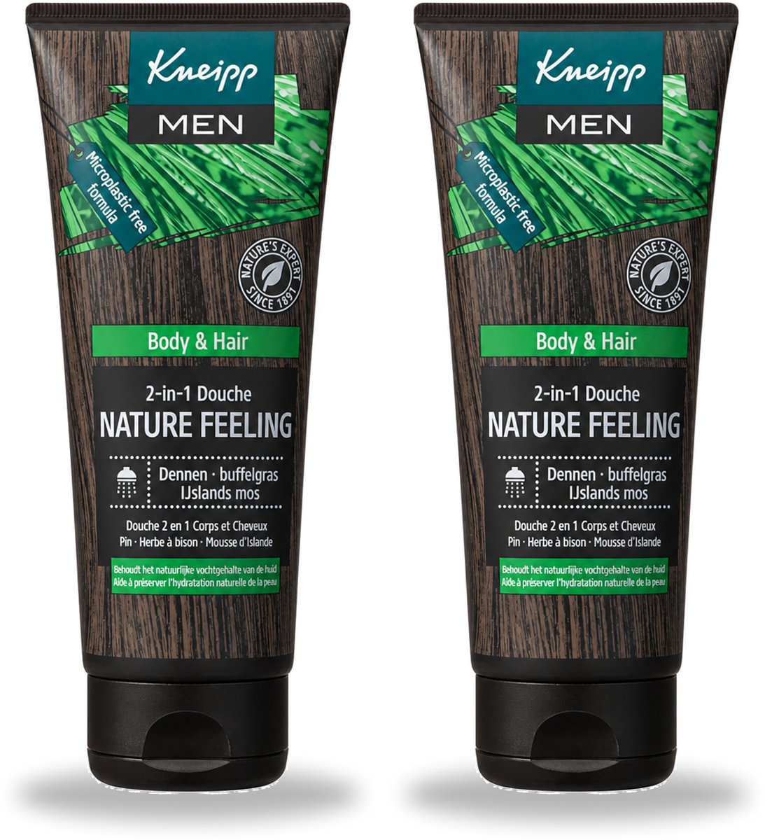 2 x Kneipp - Douchegel - Men - Nature Feeling - 2-in-1 - 200 ml - Voordeelverpakking - 2 stuks
