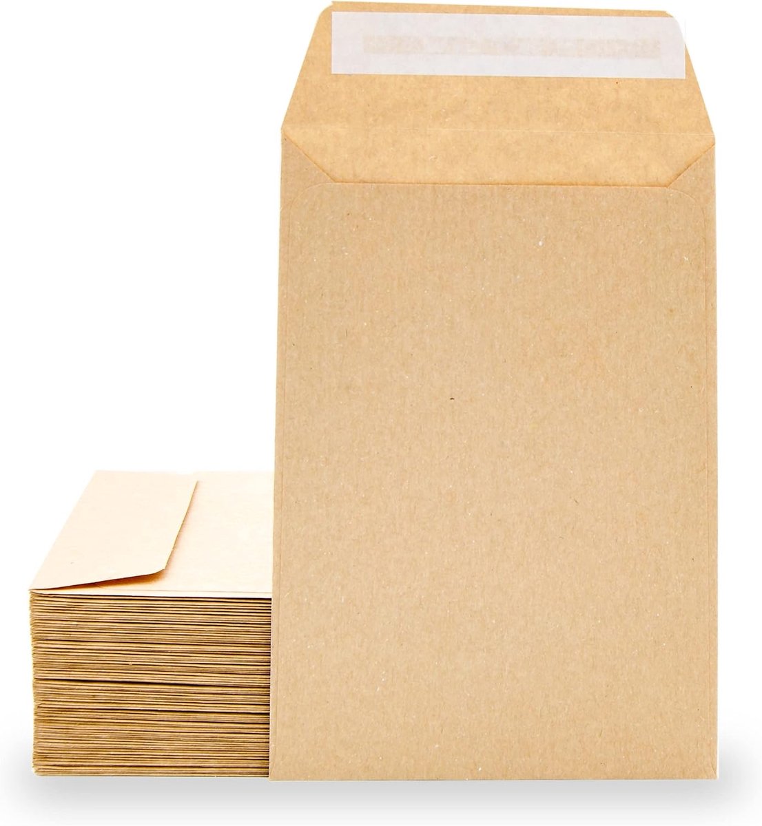 Sobres de Papel Kraft, Sobres Pequeños Tira de Silicona para Invitaciones o Bolsitas de Regalo de invitados de Boda. Medida 100x145mm. Sobres para joyas o semillas · m-office (50 uds)