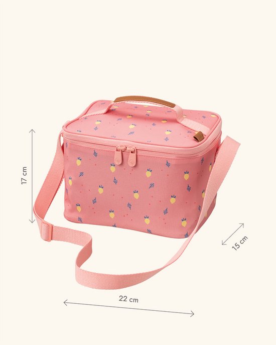 Fresk Koeltas Kind - 6.2 L - Lunchtas Meisje - Thermische Lunch Koeltas - Met Bestekvak - Waterafstotende Lunchtas - Lichtroze - Summer Fruit van Fresk — afbeelding 4