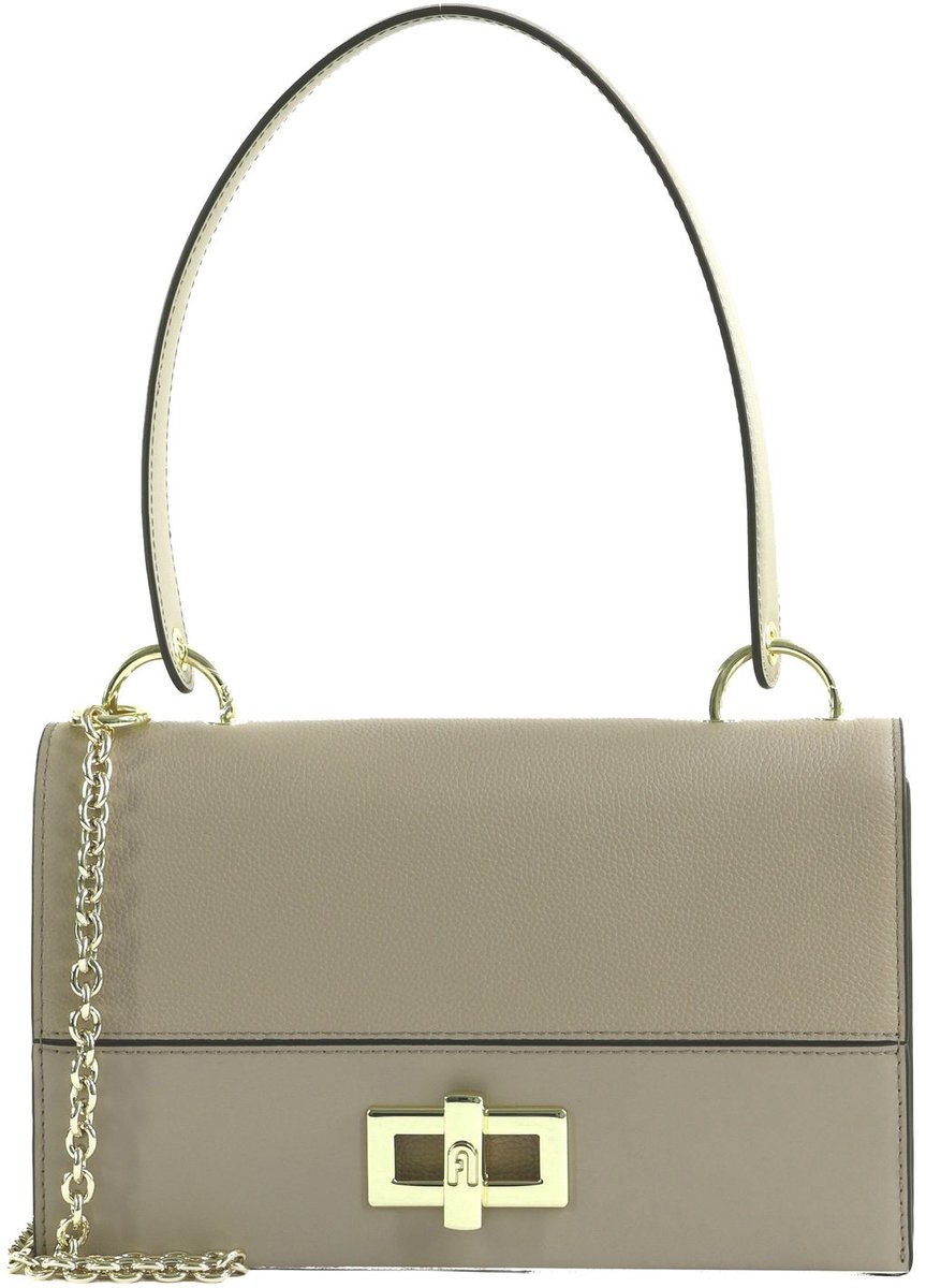 FURLA Leren handtas schoudertas Amelia Crossbody Bag Cachemire Gray grijs