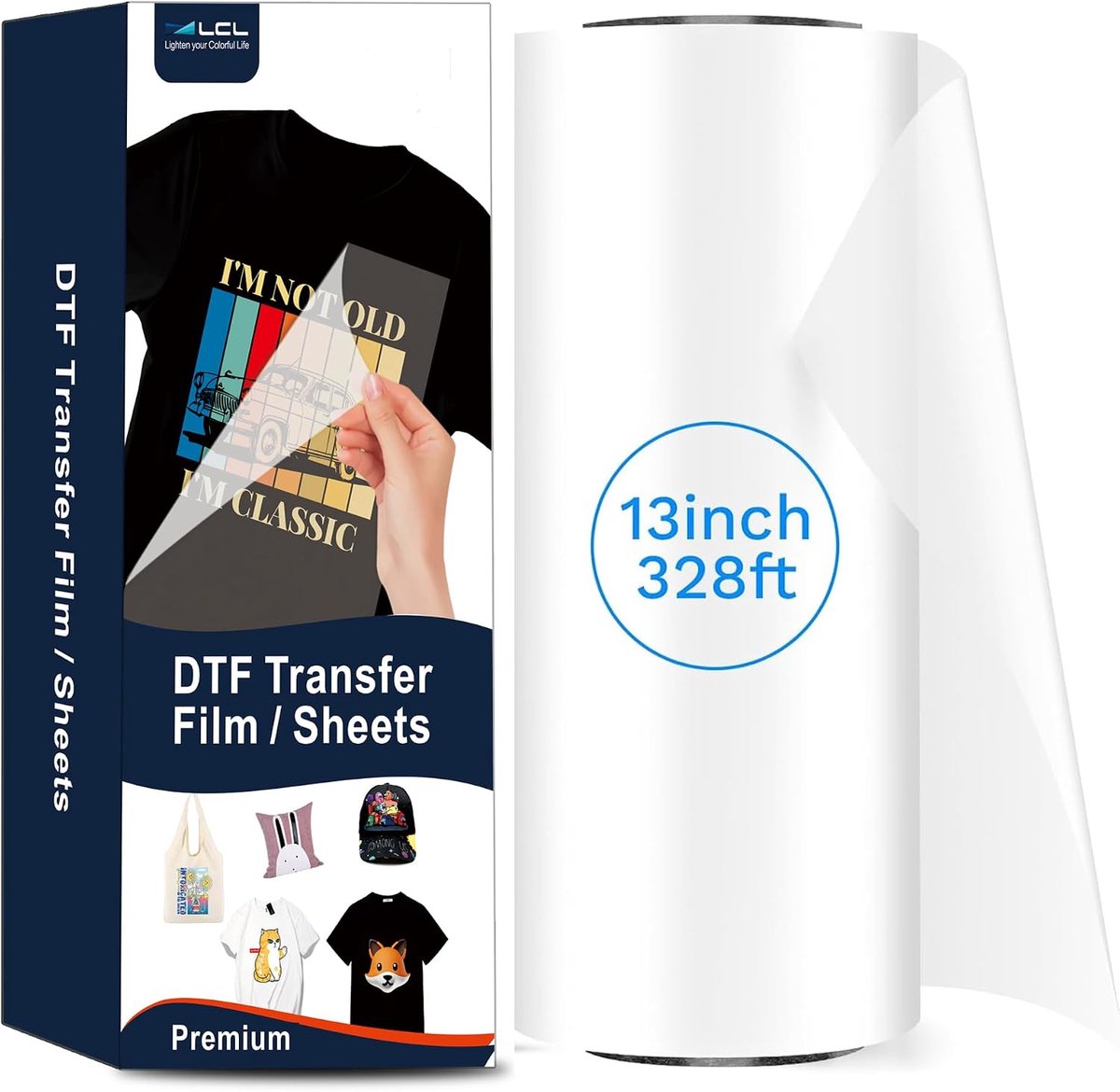 LCL DTF-transferfilm, 13 inch x 100 m, materiaal voorbehandelde vellen, transparant, mat, dubbelzijdig, premium - ShopVlot
