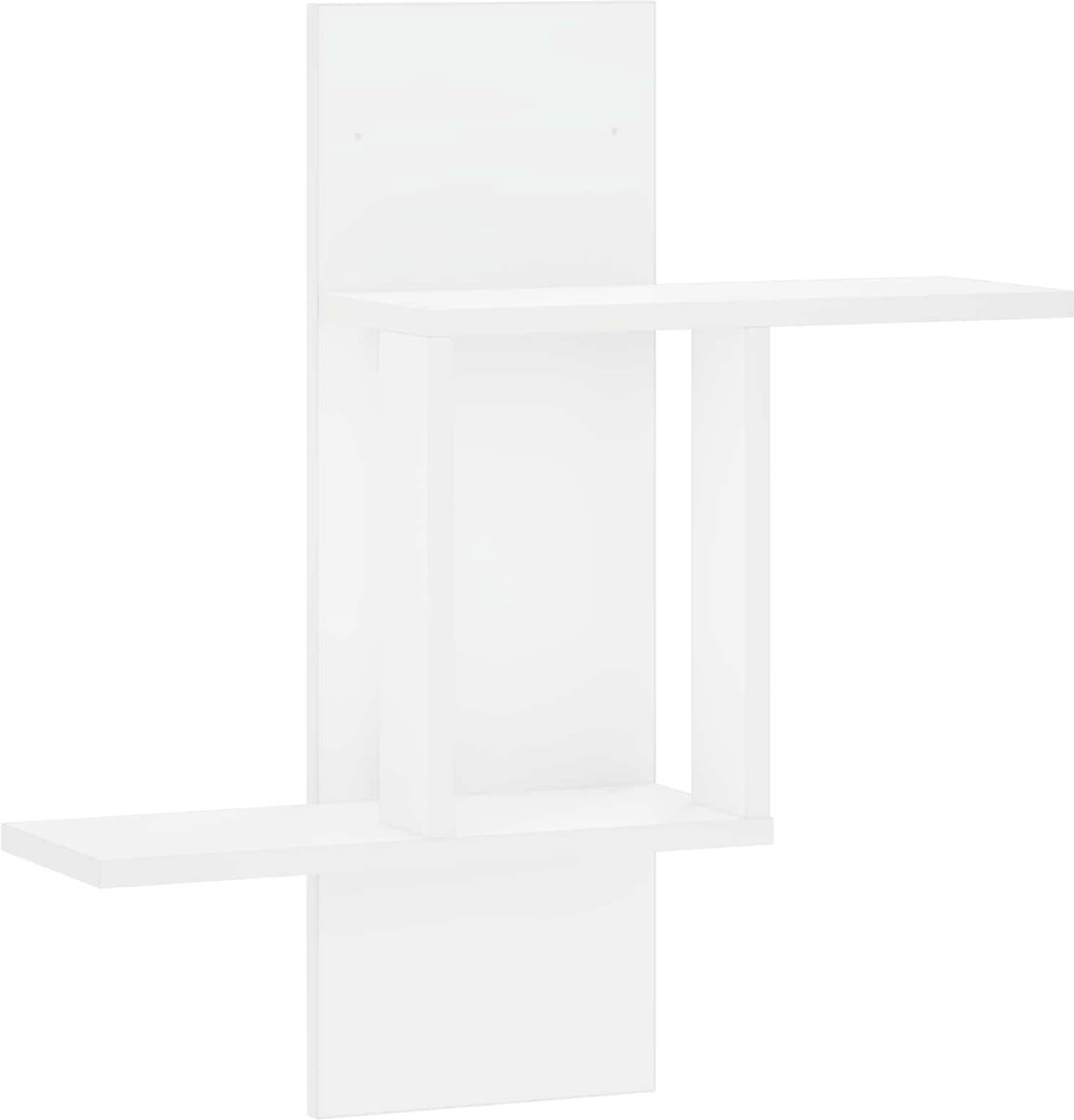 vidaXL Wandplank - Wit - 59 - x - 17 - x - 63 - cm - Bewerkt - hout