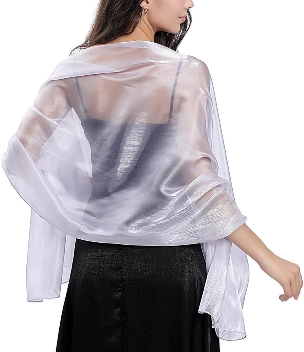 Sjaals en wraps voor avondjurken vrouwen Sheer Soft Bruidsmeisje Bruiloft Shawl Party Organza Stole