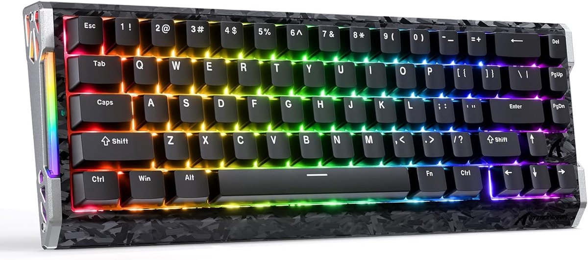 ATTACK SHARK R68HE - Magnetic Switch Wired Gaming Toetsenbord - Carbon Fiber - 66 Keys - Ink Shade