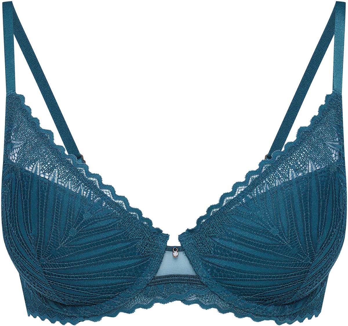 Henderson Flore - Push-upbeha - Maat 65F - Turquoise - Plantaardige kant