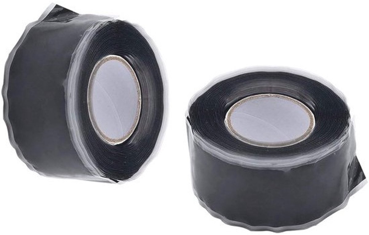 Multifunctionele zelfsmeltende siliconentape - Voor isolatie, reparatie en afplakken - Waterdicht en weerbestendig, 25 mm breed, 2 x 3 m, zwart