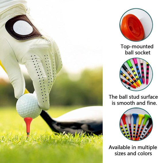 Tees, 83 mm, kleurrijk, duurzame accessoires voor mannen vrouwen, golftraining en golfoefening, golfthee voor golfers beginners en professionals — afbeelding 2