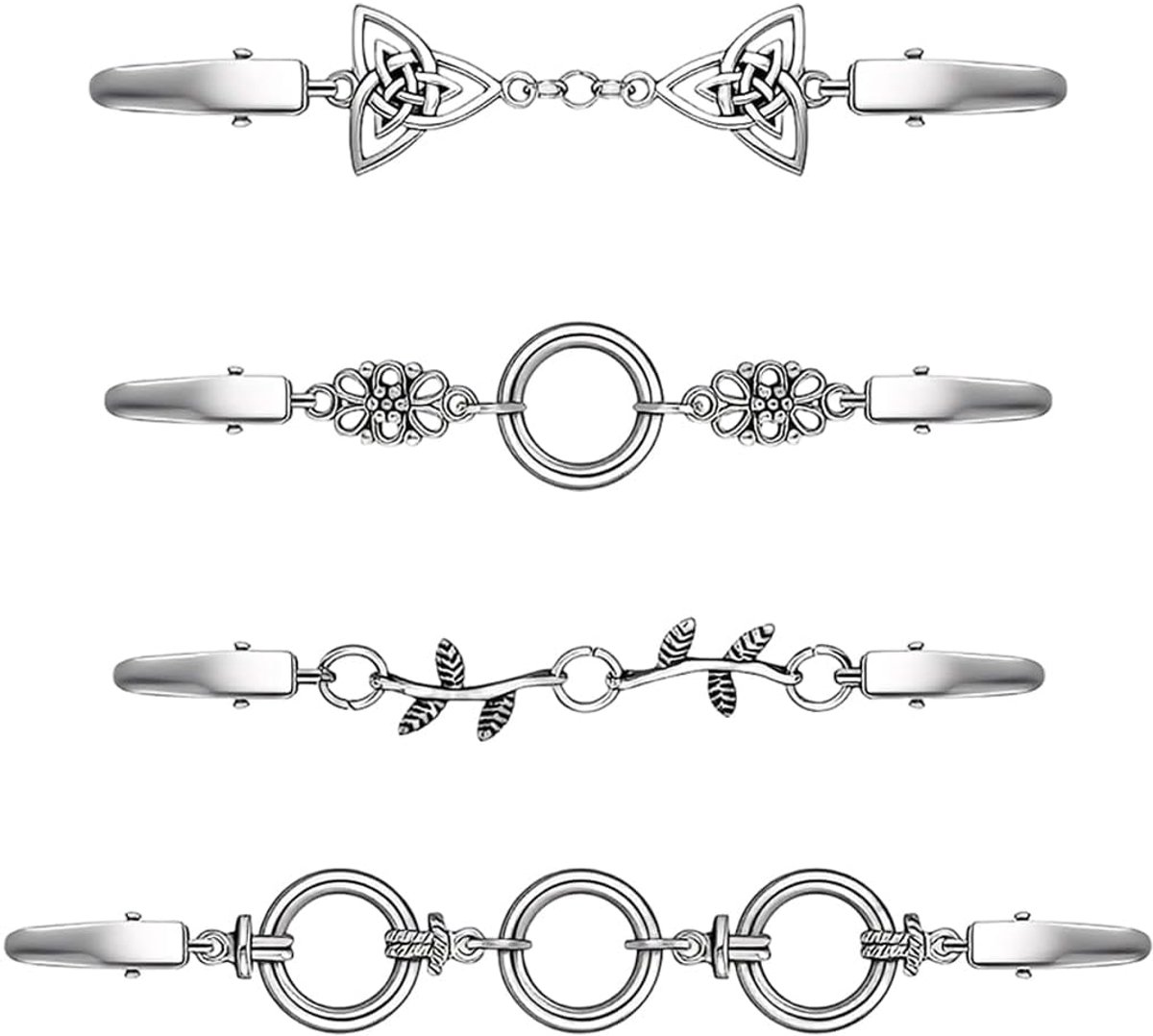 Broches voor truien en overhemden, elegante sluitingen voor sjaals en sjaals, antislip zinklegering voor kleding en sjaals (zilver)
