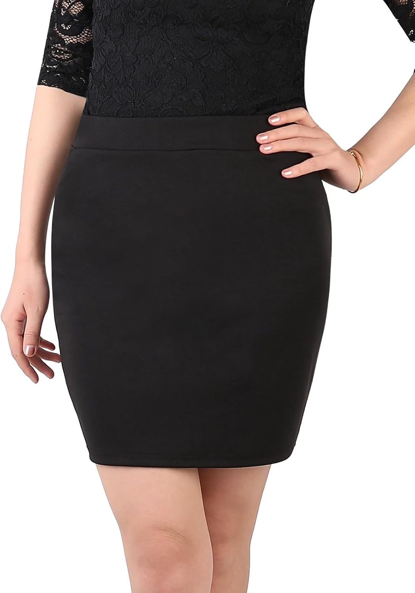 Minirok Dames Potloodrok Hoge Stretch Bodycon Rokken Korte Knielengte voor Kantoor Werk Clubbing Casual Dagelijks