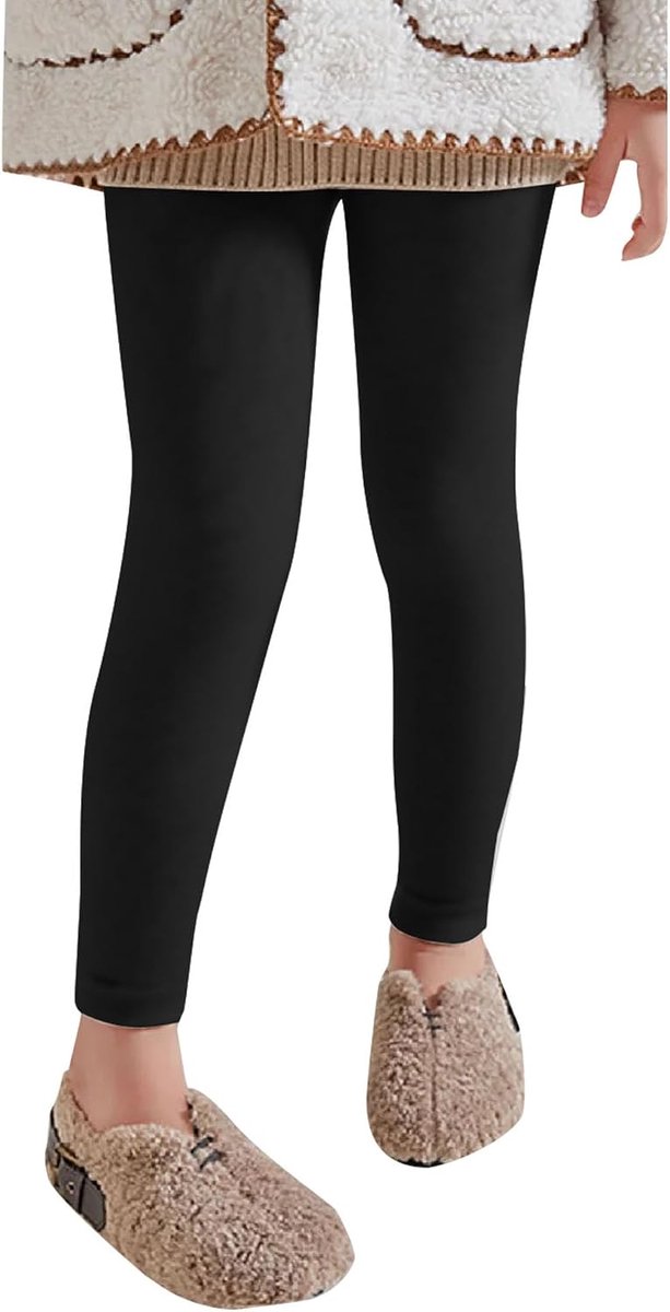 Leggings voor meisjes, hoge taille, thermisch ondergoed, gevoerde thermische panty, ondergoed, kinderbroek, zachte winterwarme leggings voor meisjes, 1/2/3 stuks