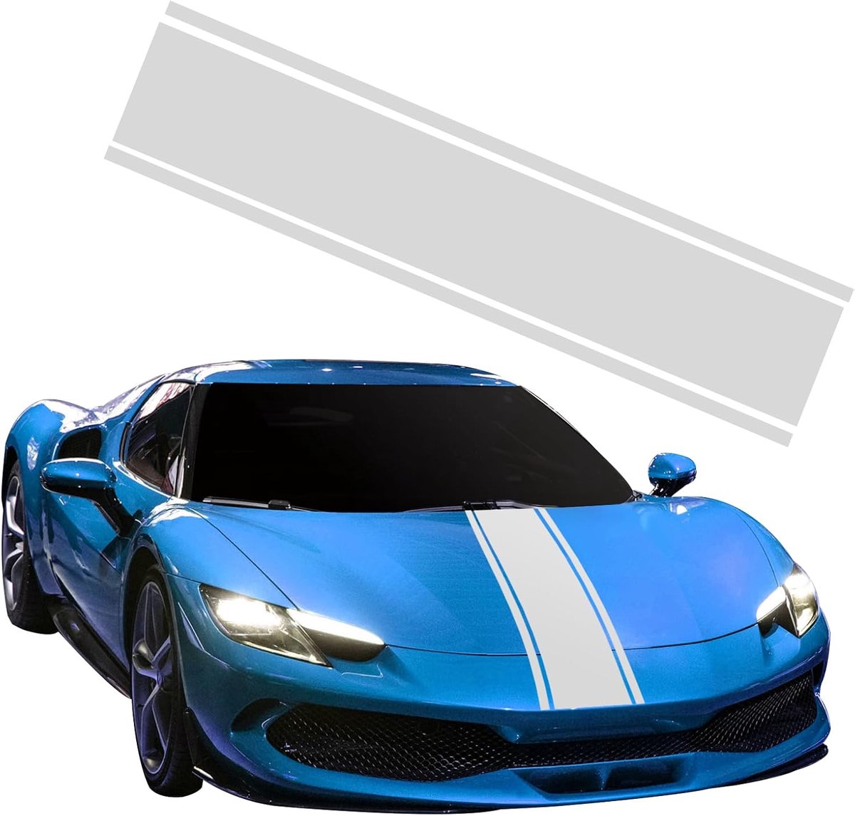 Body Side Stripe Decal, Zilveren Krijtstreep voor Auto, Gemodificeerde Racing Streep Decoratie