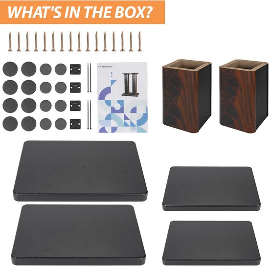 Set van 2 houders voor houten tafelluidsprekers, 15 cm, tot 50 kg, luidsprekerstandaard voor thuisbioscoop, universele houders voor tafelluidsprekers, zandgevuld design — afbeelding 2
