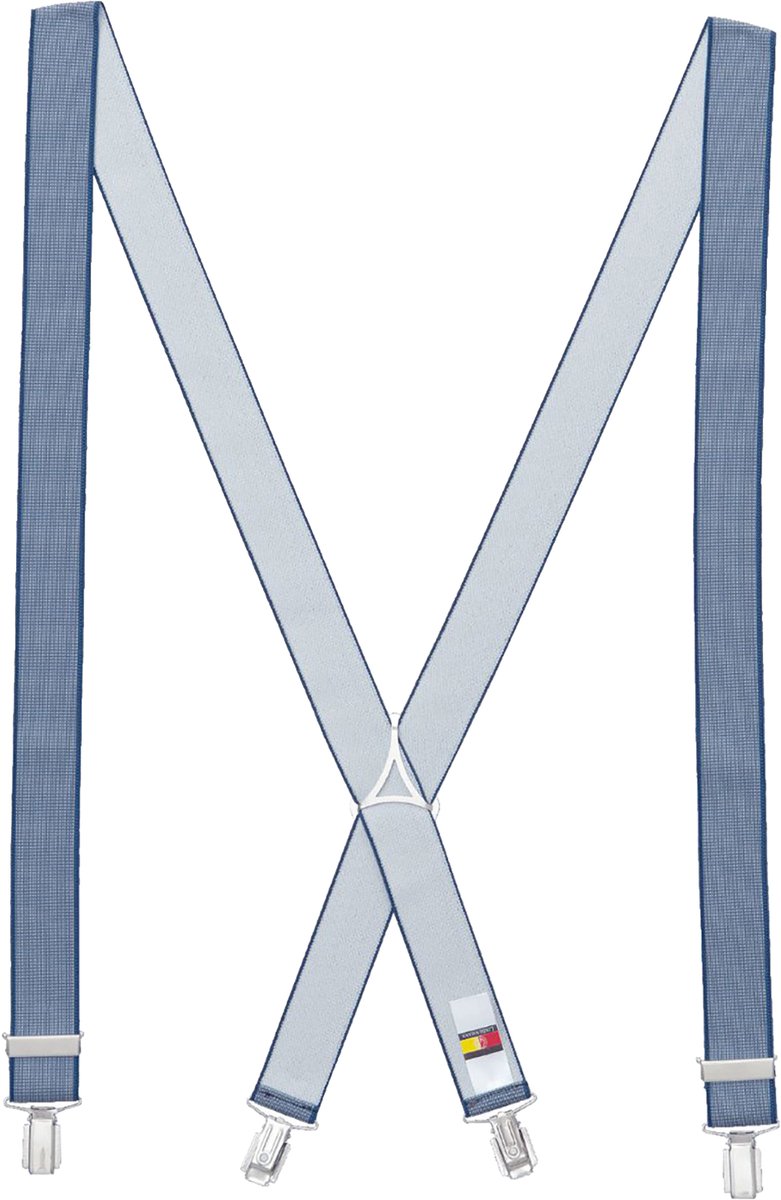 LINDENMANN heren bretels X-vorm - blauw dessin