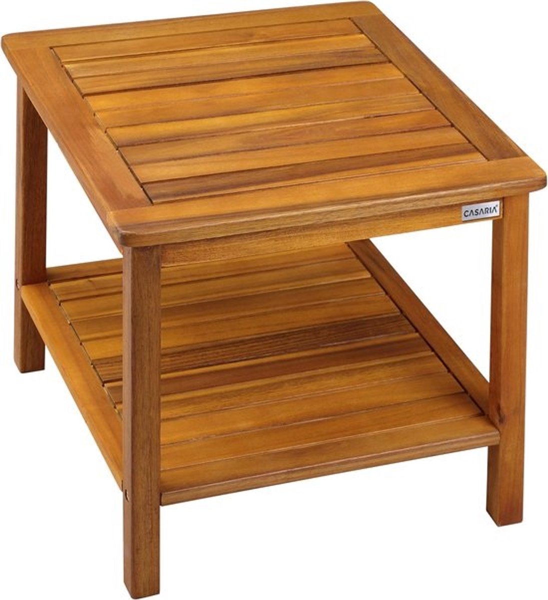 Houten Bijzettafel Weerbestendig 2 Planken 45x45x45cm voor Balkon en Tuin