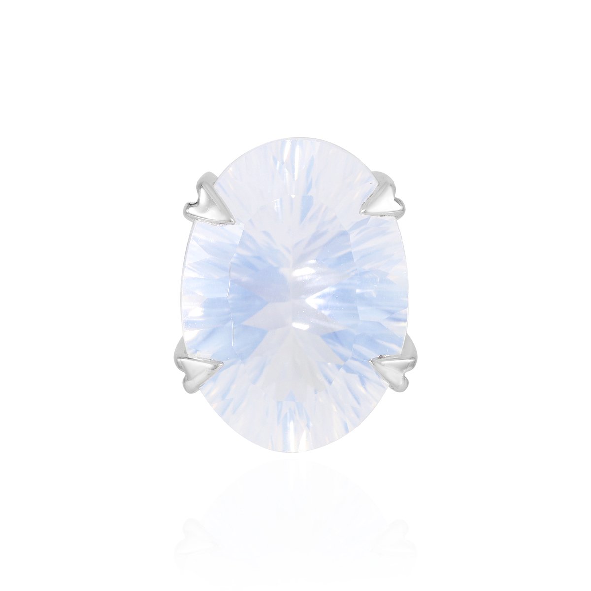 Cavill - Maanblauwe Kwarts Hanger - Gerhodineerd 925 Sterling Zilver - 9,849 ct Concaaf Ovaal Geslepen Edelsteen - Elegant Sieraad Voor Dames