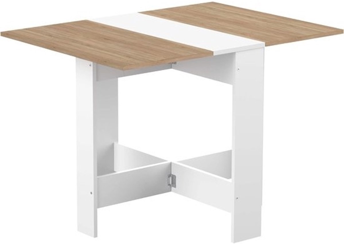 Trick B2 Tafel in Hout Veredeld - Blanc/Chêne Naturel - 73,4 x 103 x 76 cm
