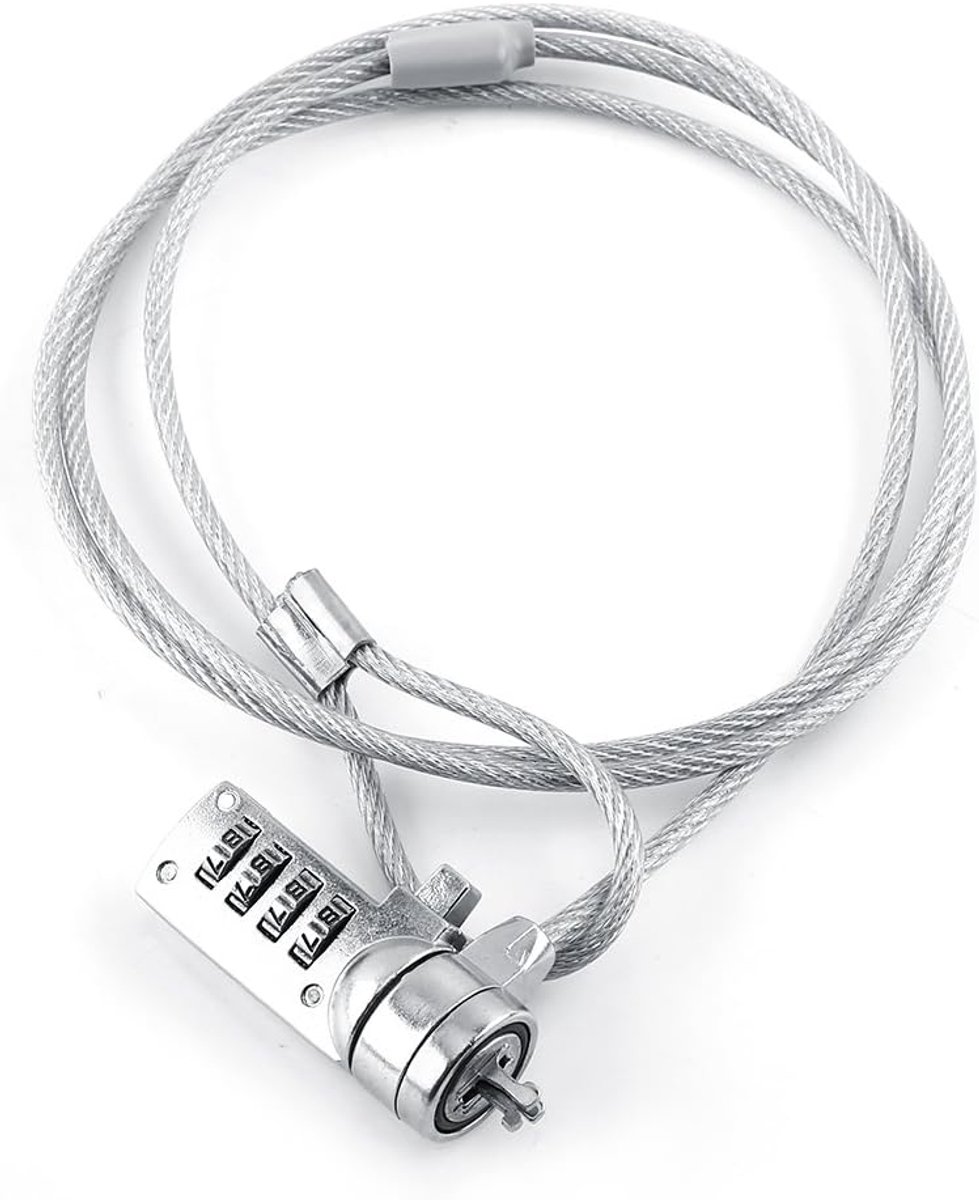 Laptop L Laptop Combinatie Veiligheidsslot Kabelketting Diefstalafschrikmiddel 4-cijferig Wachtwoord voor Notebook Pc