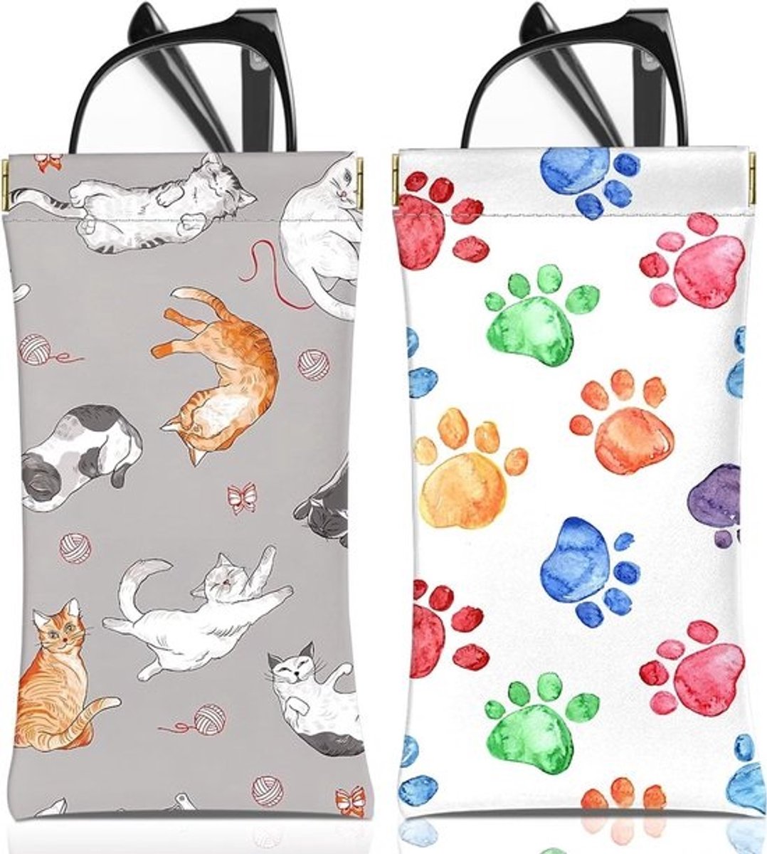 Zachte PU Leren Etui voor Zonnebrillen en Brillen met Schoonmaakdoekje - Schattige Aesthetic Bescherming voor Dames en Meisjes