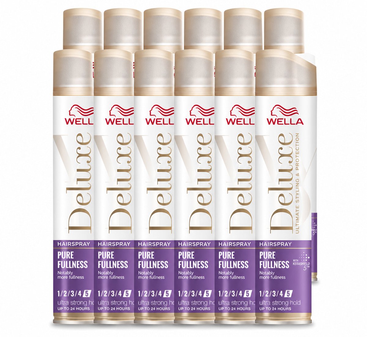 12 x Wella – Deluxe Pure Fullness – Haarspray – 250 ml - Voordeelverpakking - 12 stuks