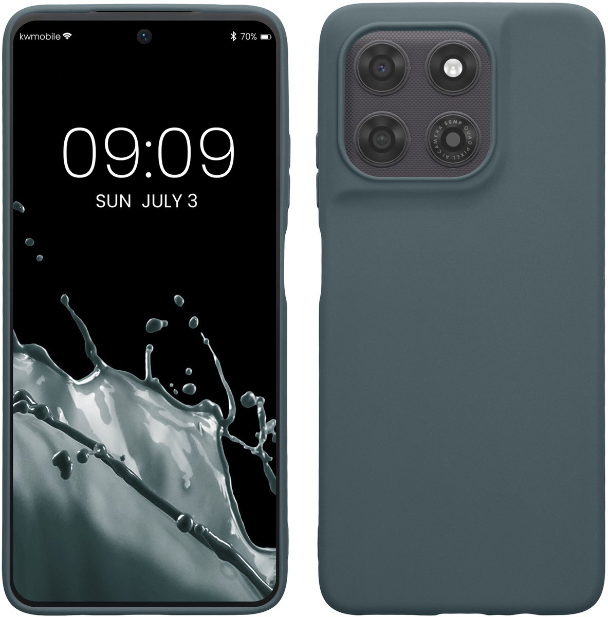 kwmobile telefoonhoesje geschikt voor Motorola Moto G37 Power - Hoesje voor smartphone - Back cover in leisteen
