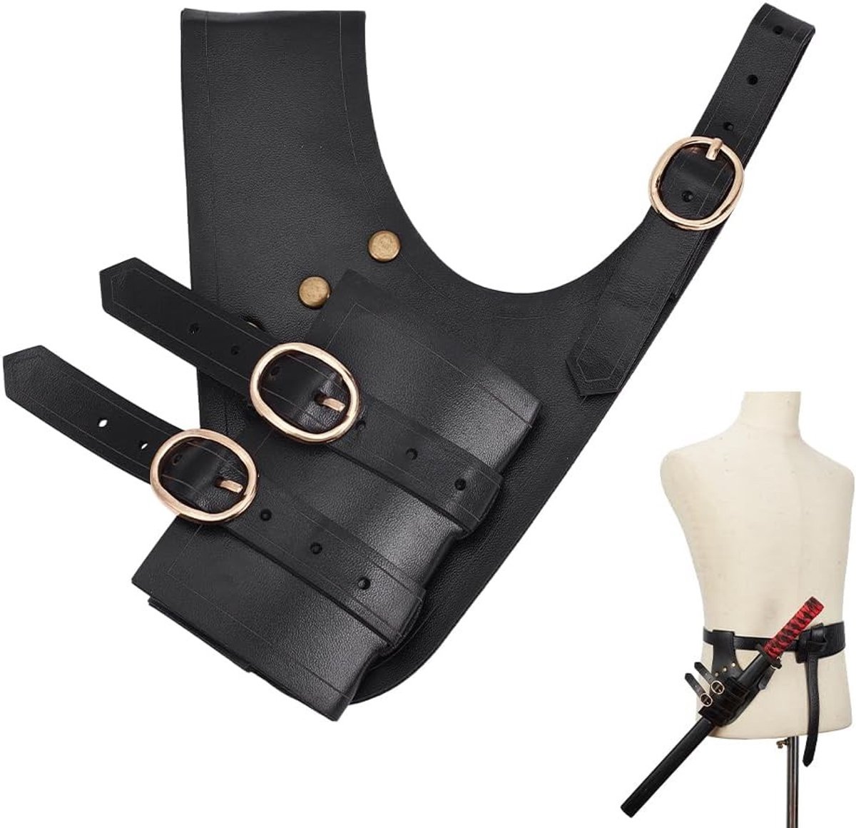 Medieval Zwaard Holster van Leder voor Riem, Links Hand Zwaard Schede, Cosplay Kostuum Accessoire voor Ridders en Piraten