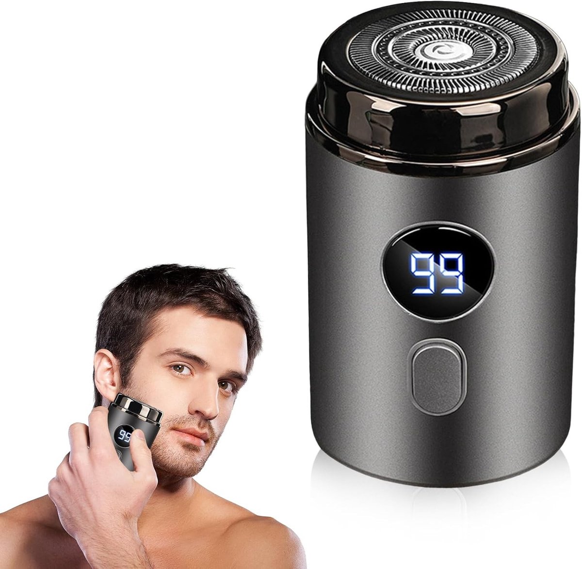 Draagbare Mini Elektrische Scheerapparaat met Digitaal Scherm, Oplaadbaar en Waterdicht, Ideaal voor Reizen en Compact Gebruik