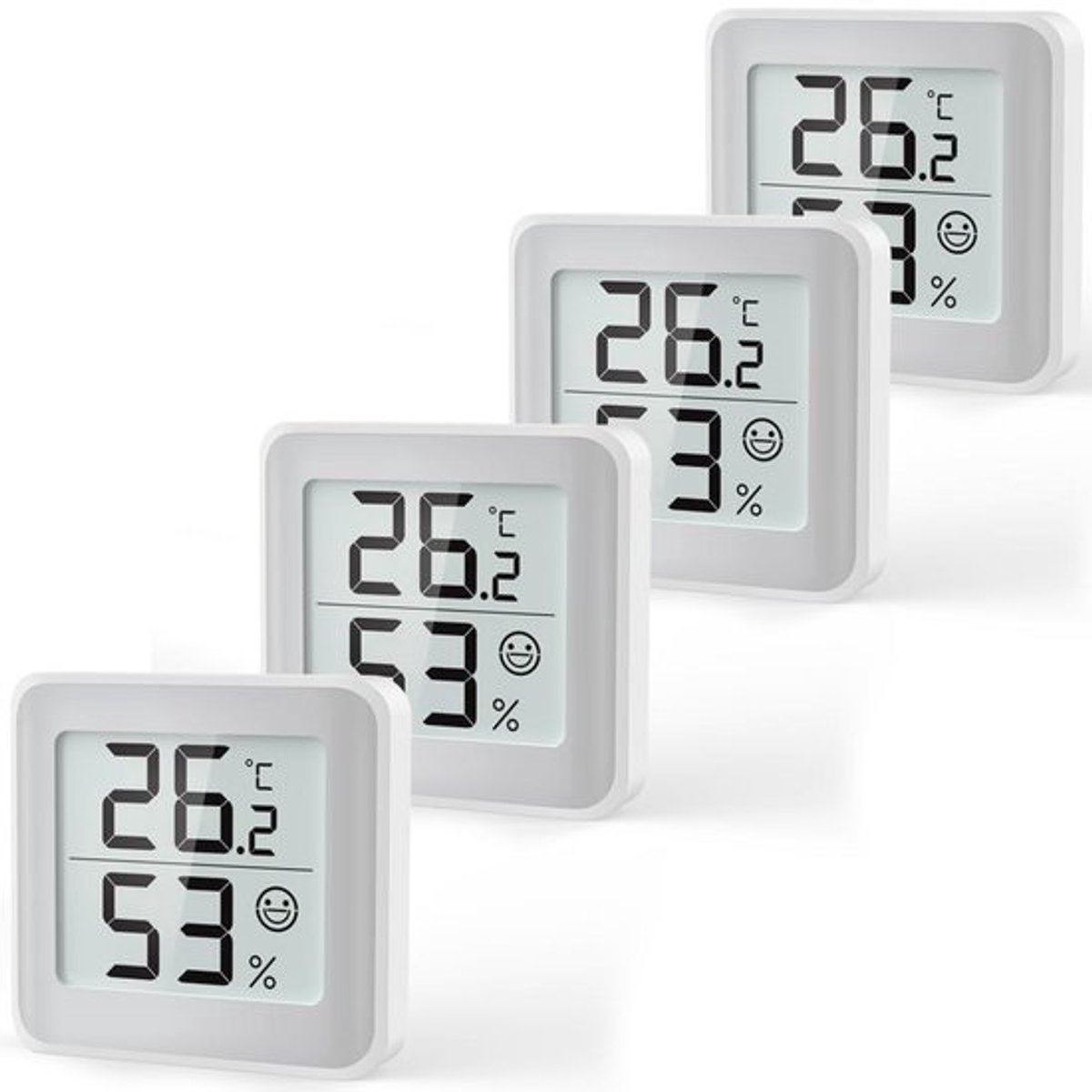 Kamerthermometer en Vochtigheidsmeter met Comfortindicator voor Babykamer - Digitale Hygrometer met Groot Display