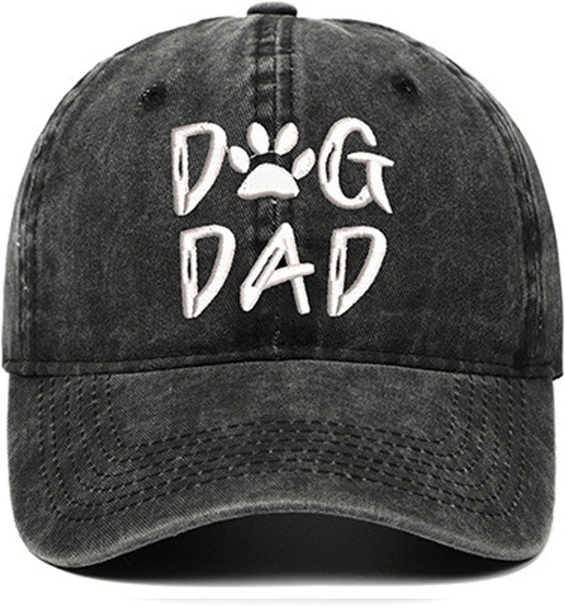 Geborduurde hond mama papa hoed verstelbare denim baseball cap
