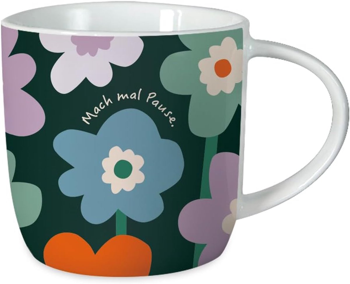 Koffiemok met spreuk 300 ml porseleinen mok Mach mal Pause.