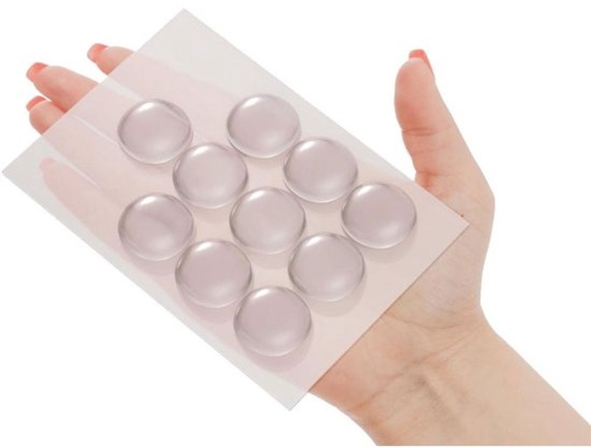Transparante Deurstoppers Zelfklevend - Set van 10 - Voor Deuropvangen en Bescherming van Deurgrepen - 40 mm x 40 mm x 8 mm