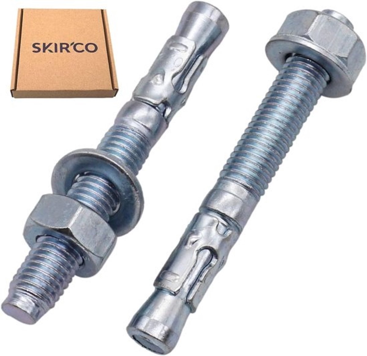 Verzinkte wigankers M10 x 80 mm - 8 Stuks - Metalen pluggenset voor diverse toepassingen