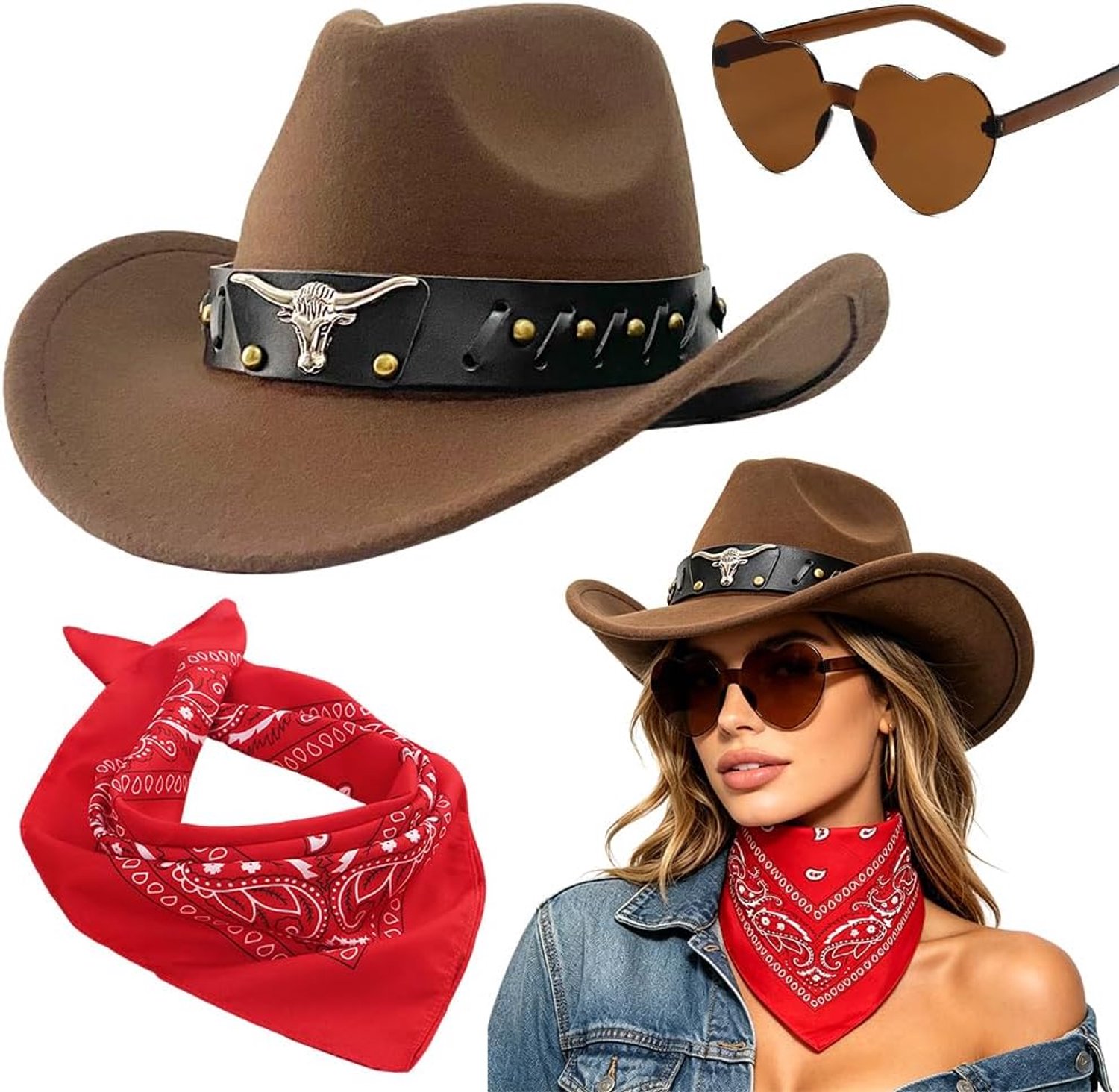 Cowboyhoeden brede rand cowboyhoed cowboykostuumaccessoires voor carnaval, themafeesten, cosplay1