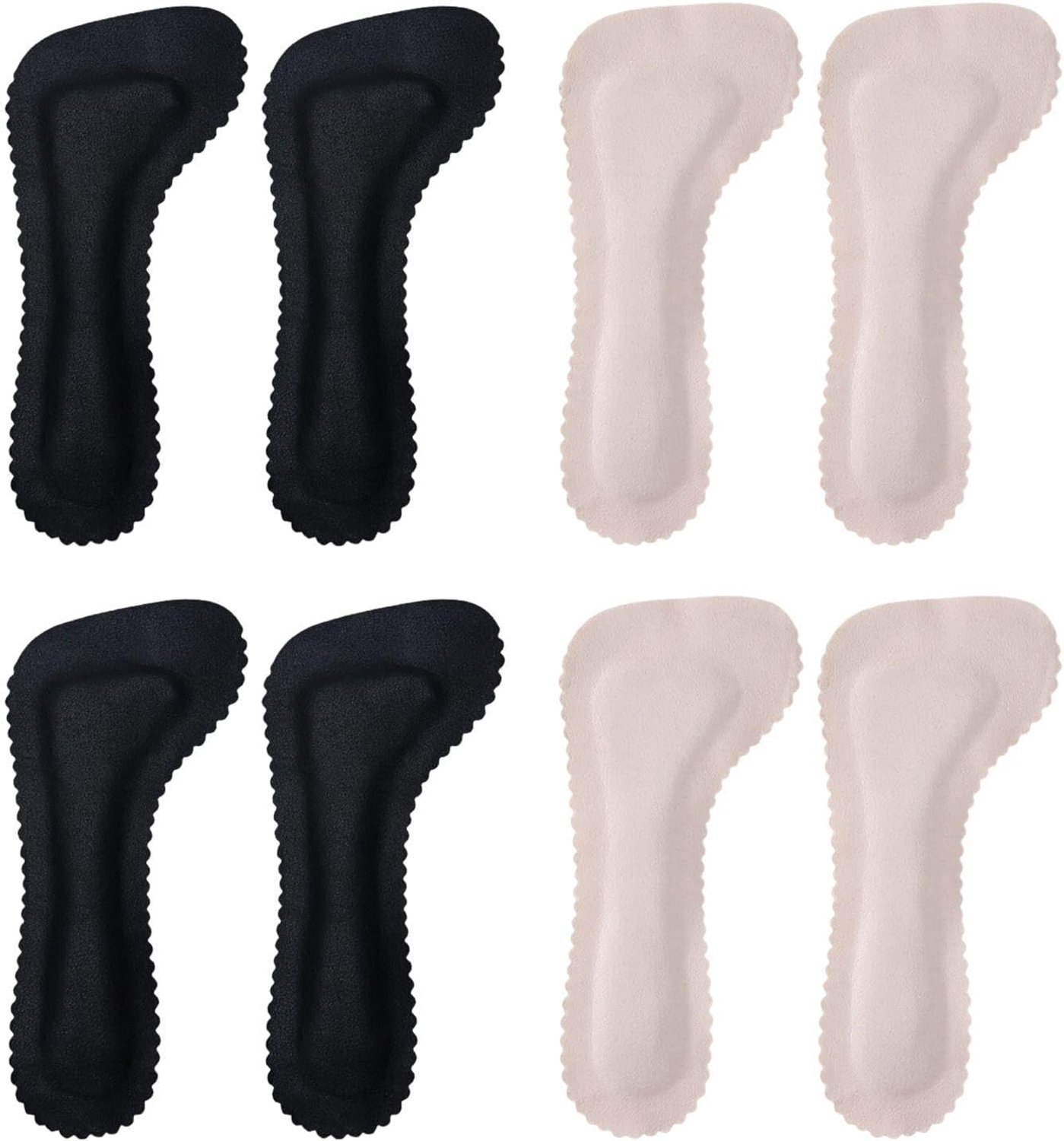 4 Paar Sandalen En Lassenabsorberende Inlegzolen, Ademende En Glijdende Inlegzolen, Binnenste Schoenkussens, Geschikt Voor Slippers, Enkele Schoenen, Vrijetijdsschoenen (Huidtint, Zwart).