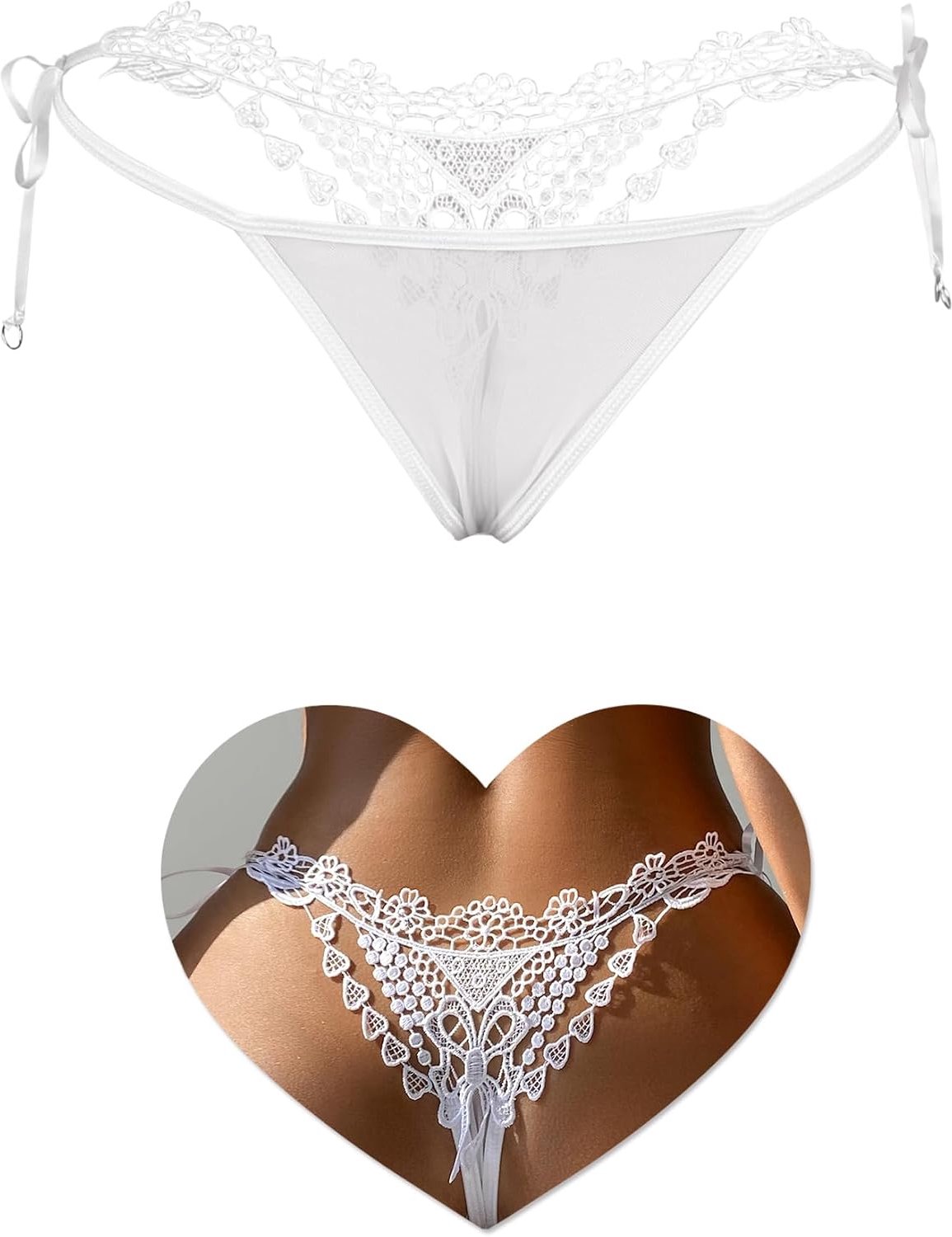 Tanga, dames, sexy, dun, Braziliaanse slip met borduurwerk