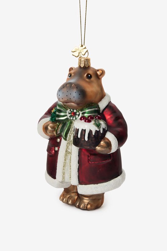Sissy-Boy - Kerst ornament nijlpaard met kerstjas