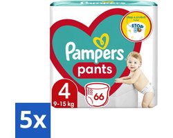 5 x Pampers – Luierbroekjes – Pants Maat 4 – 66 Luiers - Voordeelverpakking - 5 stuks