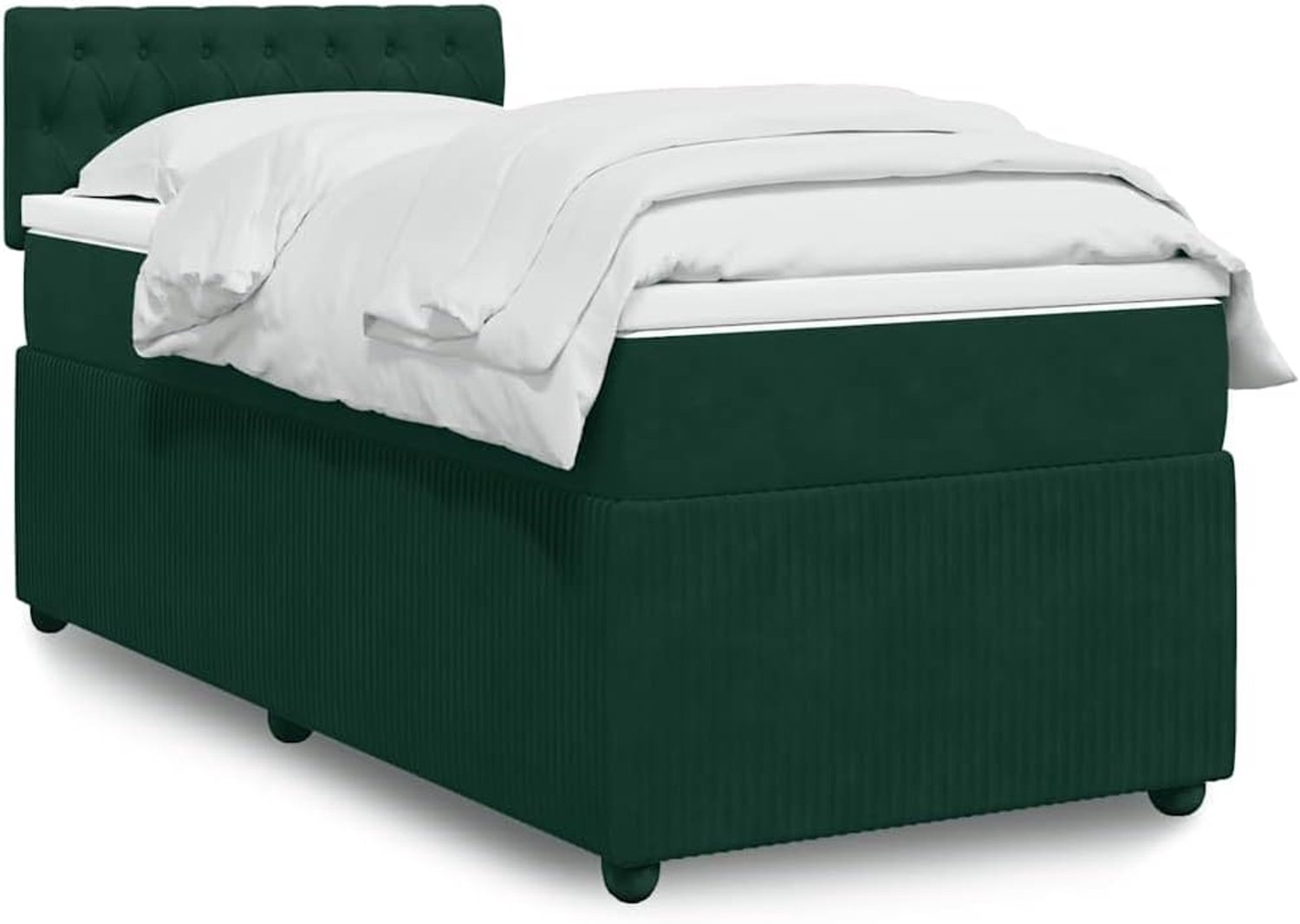 Boxspring met pocketvering Donkergroen 90x190 cm