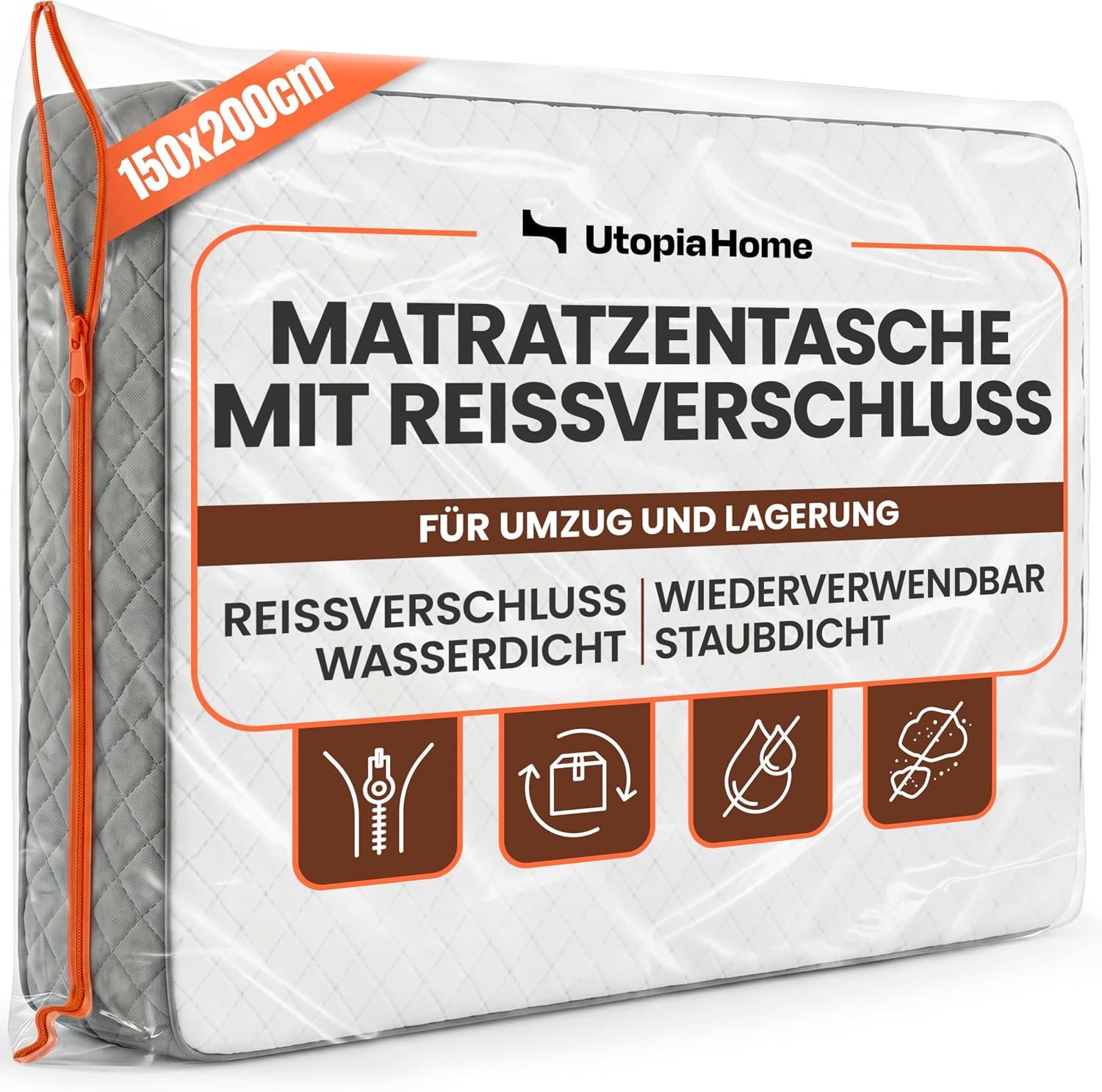 Waterdichte Matrashoes voor Verhuizing - 150x200x30cm, Transparant