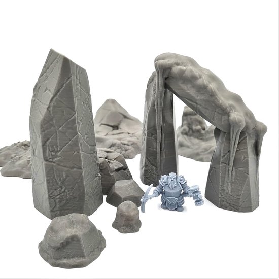 - Frozen Rocks Stone Bundel Compatibel met Frozenheim - Fantasy Scatter Terrain Scenery voor Tafelblad & RPG 28-32 mm Miniaturen Wargame Rekwisieten DnD & D, 3D-geprint en overschilderbaar — afbeelding 2