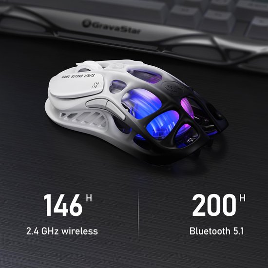 Draadloze Gaming Muis van Lichtgewicht Magnesiumlegering met Ergonomisch Ontwerp en Hoge Precisie — afbeelding 4