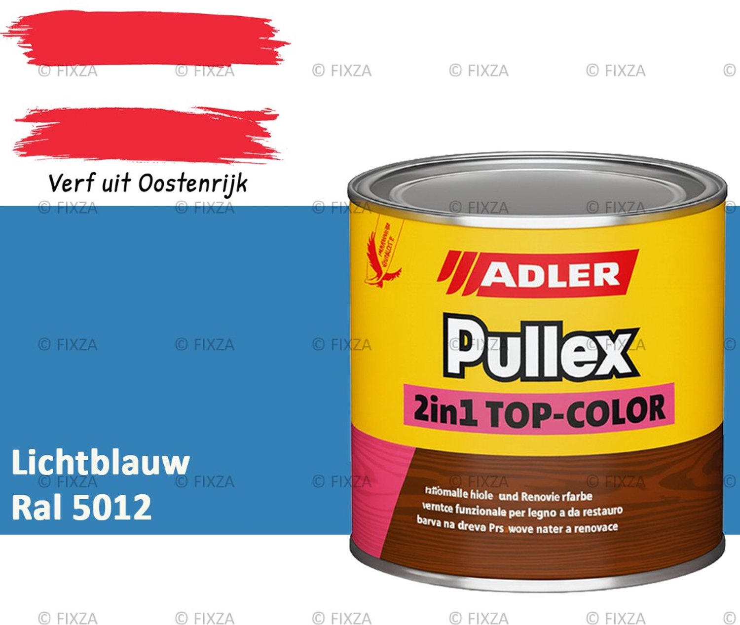 ADLER Pullex 2in1 Top-Color – Lichtblauw – 0,75 Liter – Dekkende Houtverf Buiten – Zijdemat