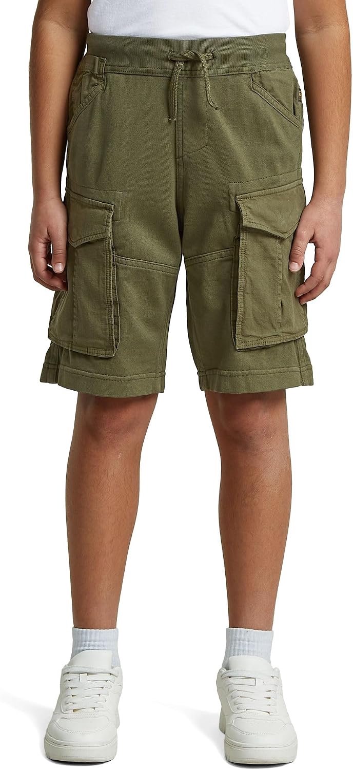 Merkloze Jongens Cargo Shorts Jaar Groen