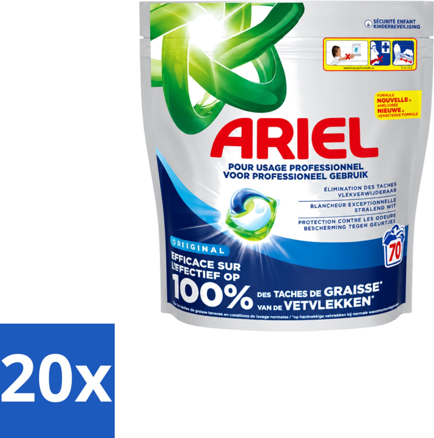 20 x Ariel – Wasmiddel Pods – All-in-1 Regular – 70 wasbeurten - Voordeelverpakking - 20 stuks
