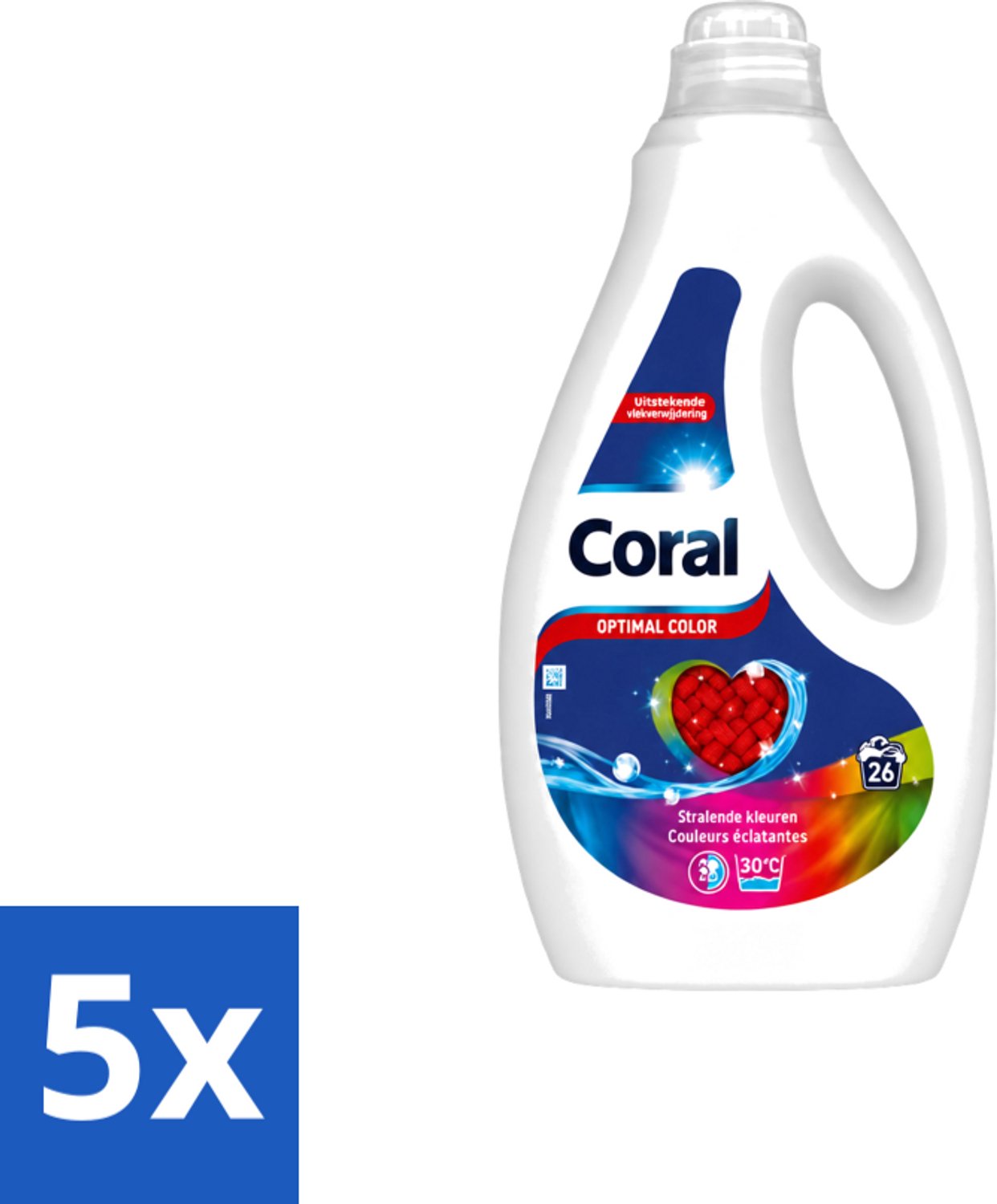 5 x Coral – Vloeibaar Wasmiddel – Optimal Color – 1,17 L - Voordeelverpakking - 5 stuks