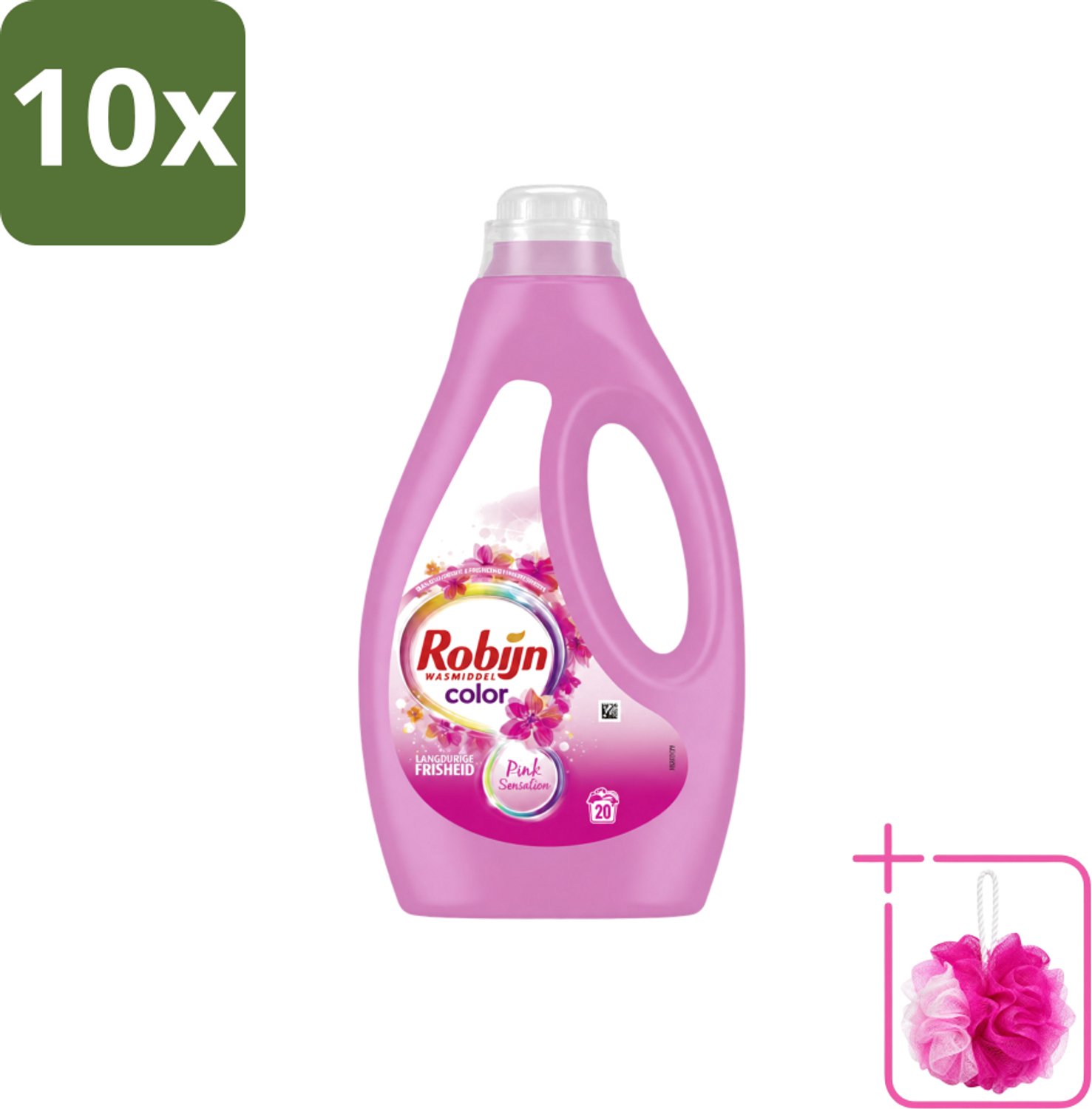 10 x Robijn – Vloeibaar Wasmiddel – Color Pink Sensation – 20 wasbeurten - Bulkverpakking - Kleurverzorging - Douchemop - Wasmiddel