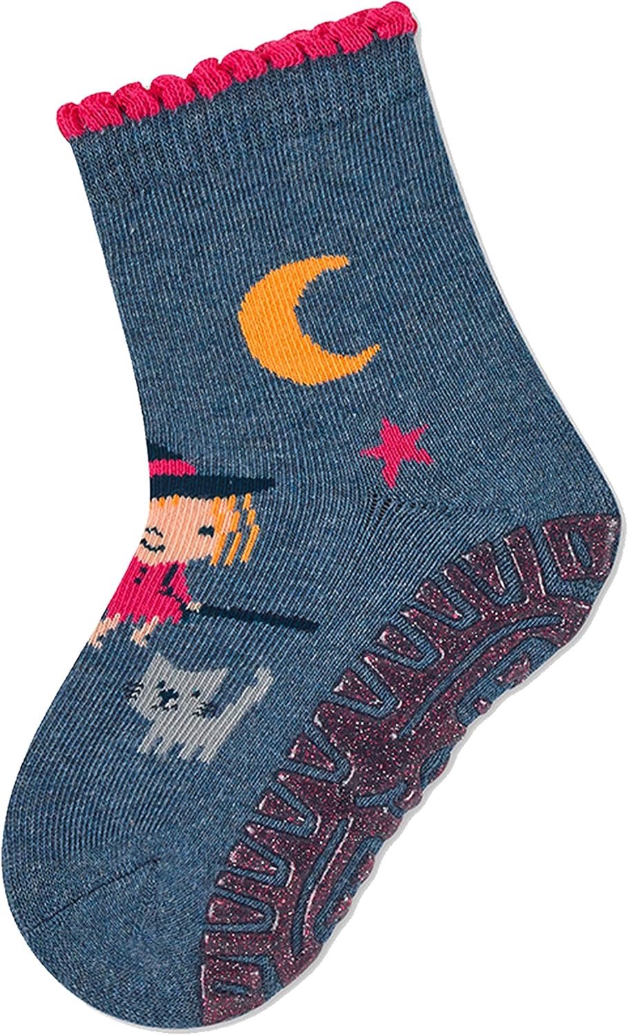 Babysokjes met Anti-slip Zolen - Meisjes - Glitter Heks Motief