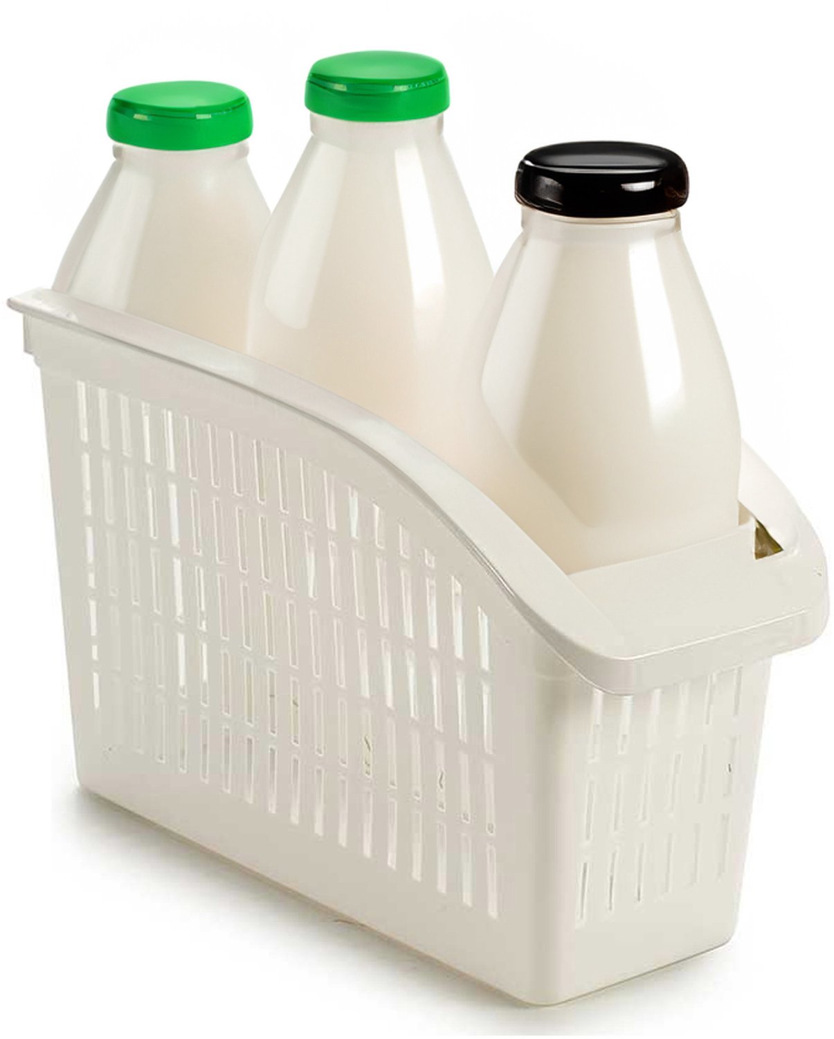 Gondol Koelkast/keuken organiser open mand - wit - kunststof - 29 x 13 x 17 cm